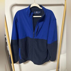 Vineyard Vines Men's Harbor Fleece Full Zip Maritime Blue Jacket XXL